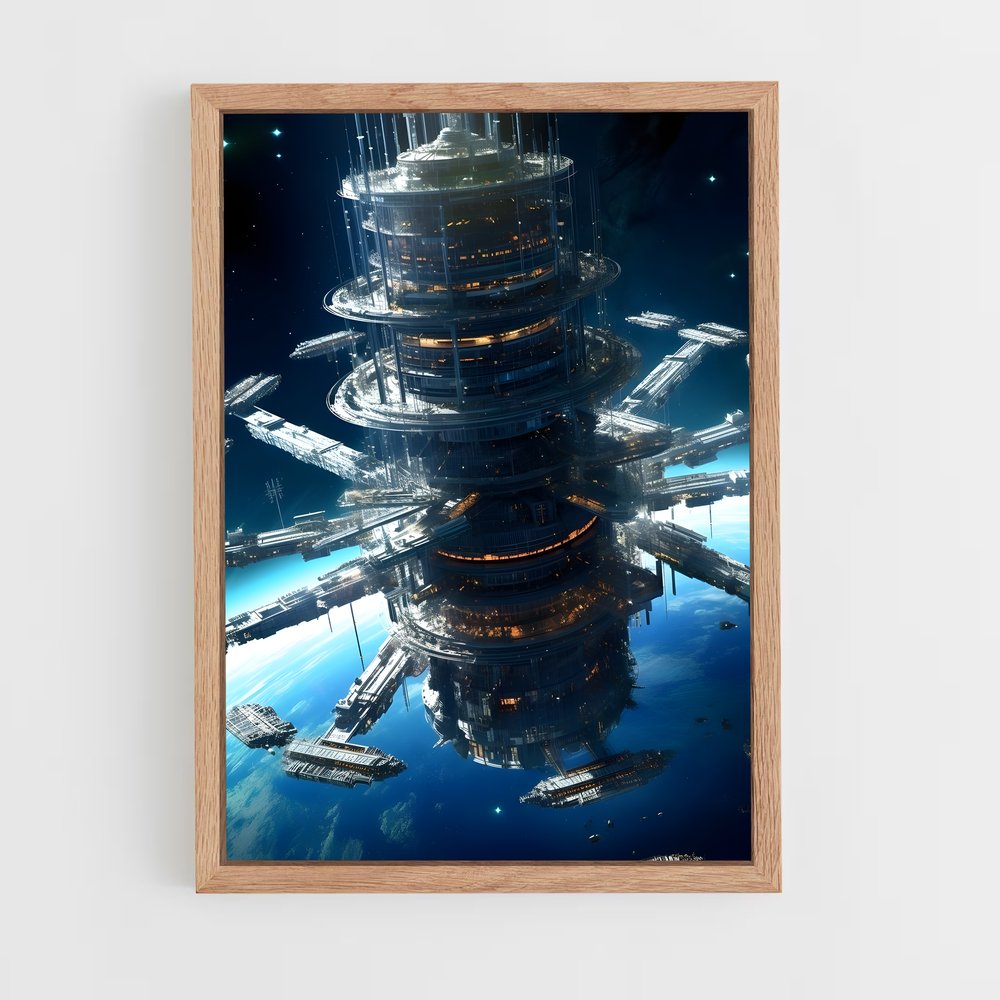 Poster Cité Astrale – affiche Art spatial (vue 4)